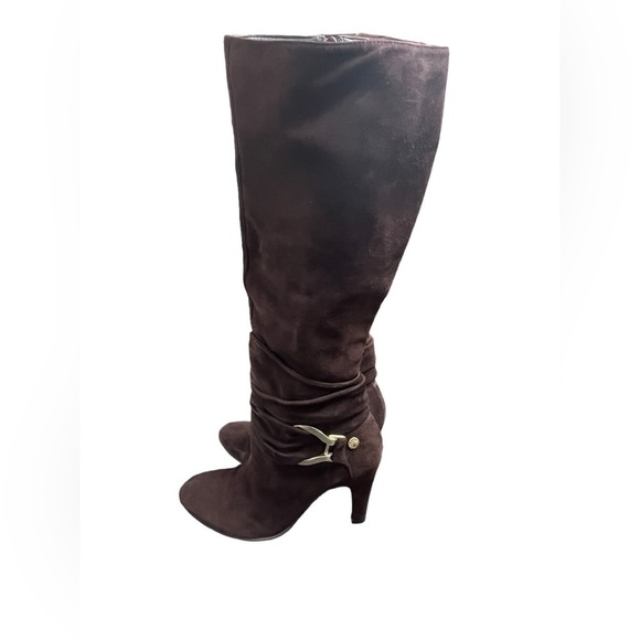 ANTONIO MELANI Shoes - Antonio melani brown suede gold tall boots size 8